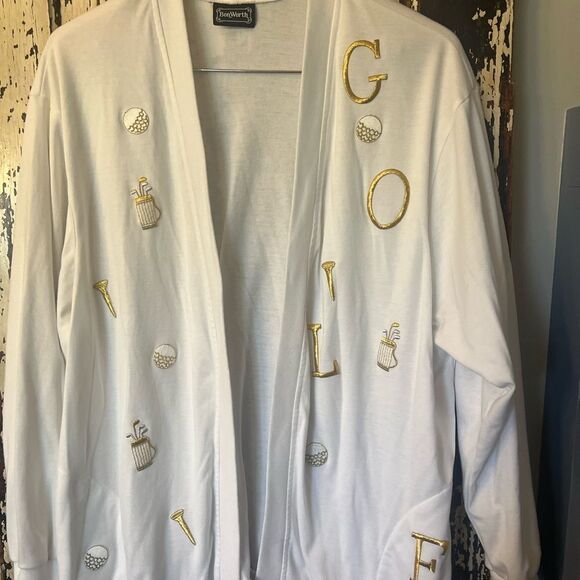 BonWorth White Cardigan with Golf Embroidery - Picture 2 of 7